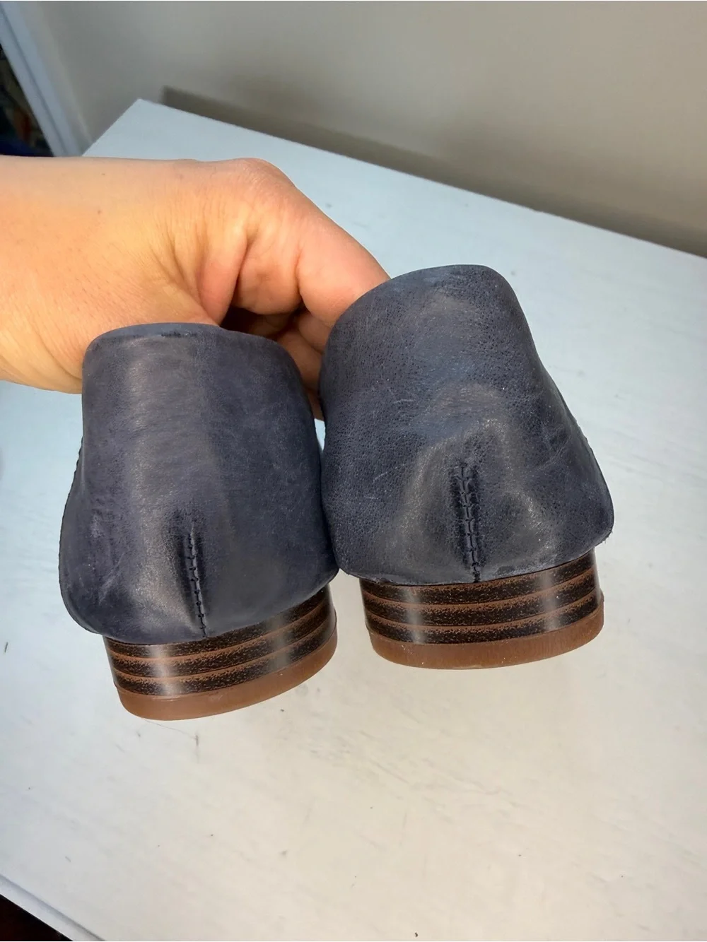 B.O.C. Suree Leather Blue Slip-on Loafer Casual Shoes Size 7M